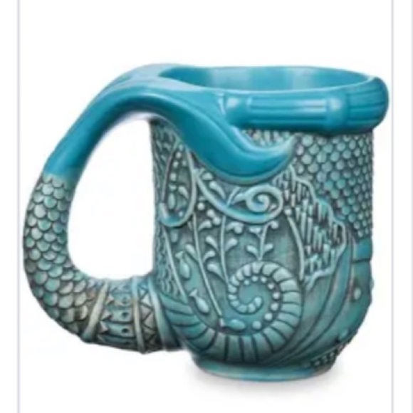 Disney Parks NWT Little Mermaid Tail Sculpted Nautical Mug Cup Princess Ariel - Picture 3 of 16